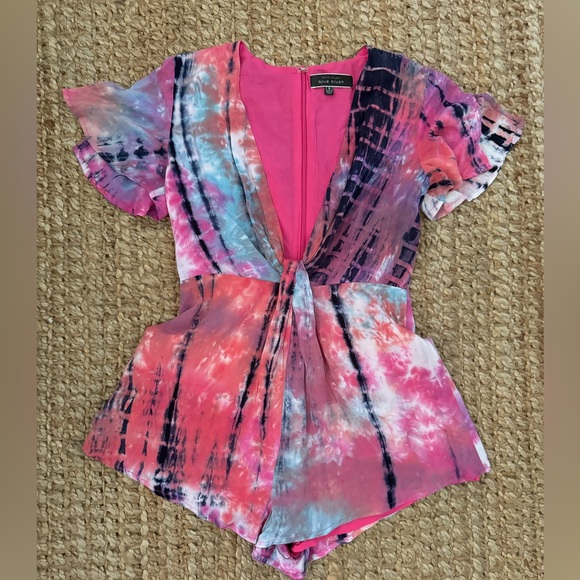 FLORAL WESTERN ROMPER OFF THE SHOULDER TIE DYE ROMPER DRESS BUNDLE SIZE XS SMALL - Picture 3 of 6